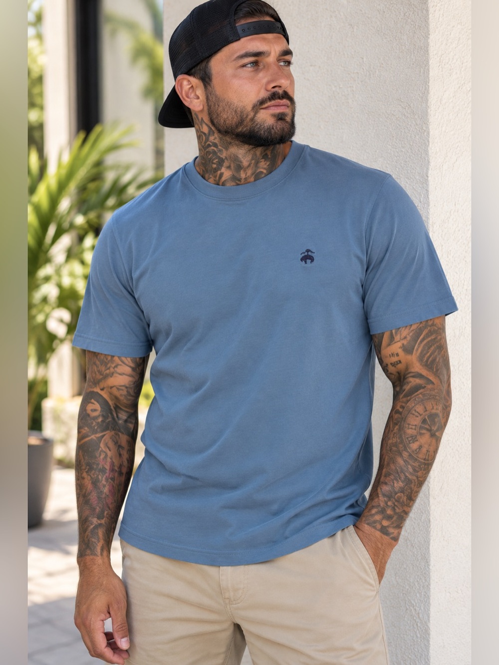 Brooks Brothers 1818 Men’s Blue Embroidered Logo T-Shirt Size M